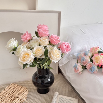 Un bon prix. Rose artificielle unique, maison de la Saint-Valentin, décoration de mariage, mur de fleurs, fleur artificielle, fabricant de fleurs artificielles en gros en ligne
