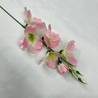 Un bon prix. Fleur simulée petite orchidée à épée unique fleur fausse transfrontalière vente chaude bouquet de fleurs haut de gamme fleur de soie petite orchidée table arrangement de fleurs en ligne
