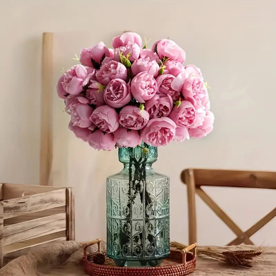 Un bon prix. Projet de décoration de fleurs de thé en rose simulé Fabricant en gros de fausses fleurs de roses Photographie de mariage accessoires de décoration en ligne