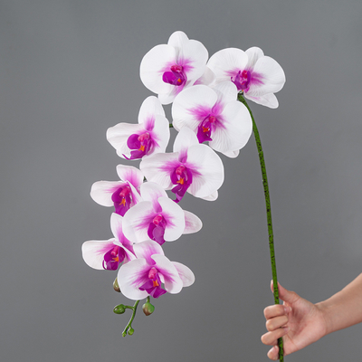 Un bon prix. Des fleurs simulées avec une touche haut de gamme et réaliste, des ornements de fleurs d'orchidées papillons artificiels, de fausses décorations florales, des bouquets de fleurs, des fleurs de mariage Pot d'orchidée en ligne