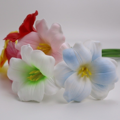 Un bon prix. Simulation d'ouverture de la tulipe sans feuilles PU touch Brownie bouquet de fleurs artificielles à fleur unique en ligne