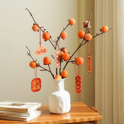 Un bon prix. Simulation de taille personnalisée 8 Petits persimons Imitation de vrais et de faux persimons Variétés de fleurs pour la décoration intérieure Mariage en ligne
