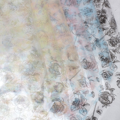 Un bon prix. Papier d'emballage de fleurs OPP, bouquet d'art floral imprimé transparent en cellophane, papier d'emballage de fleurs en ligne