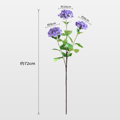 Un bon prix. Décoration de la maison 3 têtes Simulation de boule brodée en bois Fleur de mariage douce Fleur de mur Décoration de plafond Couleur multiple en ligne