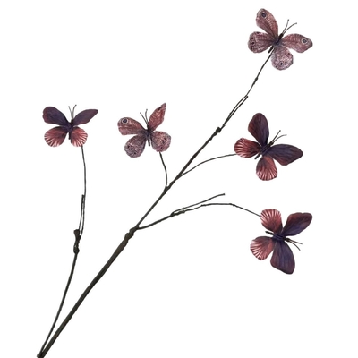 Un bon prix. 5 branches mortes simulées, bouquets de papillons, fleurs fausses, décorations de salon, scène, décorations de mariage, fleurs simulées en ligne
