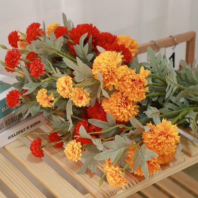 Un bon prix. Vente en gros de fleurs de haute fidélité, chrysanthème oriental, boule de scallion, accessoires de photographie, fleur de soie, salle de mariage, décoration de mariage, arrangement de fleurs, chrysanthème heureux en ligne
