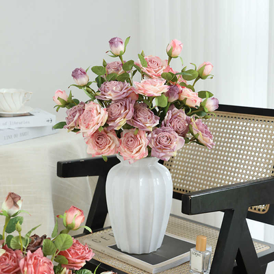 Un bon prix. Rose carbonisée bionique, fleur artificielle, fleur de salon et de table à manger haut de gamme, décoration de bouquet, fleur artificielle, rose, bouquet de mariage en ligne
