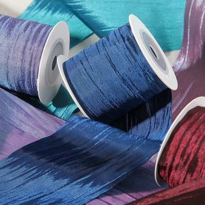 Eugen Yarn Strap Perle Changement de couleur Ride Strap Polyester 5cm/50m Emballage de cadeau de fleurs portatives bricolage accessoires de coiffure
