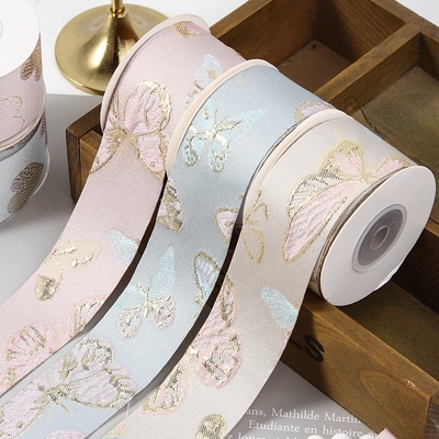 Un bon prix. High Tenacity bleu et vert estampage à chaud papillon ruban d'amour pour bricolage boîte cadeau de mariage emballage couleurs personnalisées Availablebl en ligne