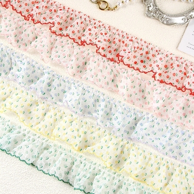 Accessoire pour cheveux en ruban tissé de polyester, complément parfait aux travaux manuels de bricolage avec une petite jupe à carreaux floraux