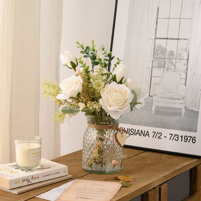 Un bon prix. Amazon source bouquets de roses artificielles pour le salon et la décoration de la maison, roses artificielles fleurs artificielles en ligne