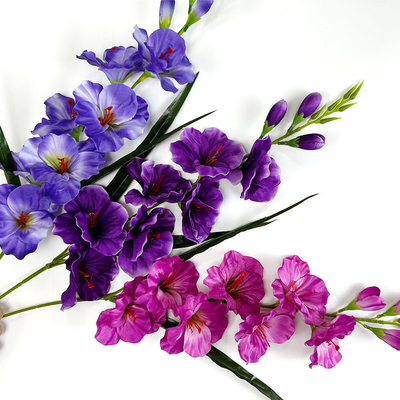 Un bon prix. Bouquet d'orchidées à épée unique simulé, tissu en soie, salle de mariage, accessoires photographiques, panier de fleurs de cérémonie, art du jardin, fleurs de paysage en ligne
