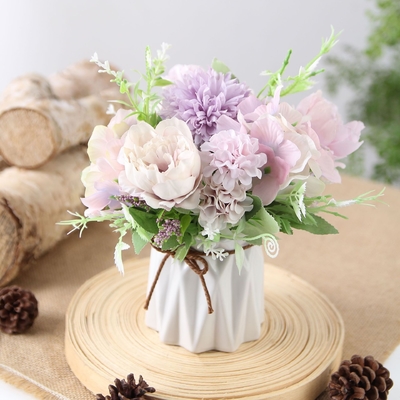 Un bon prix. Rose fleur artificielle mariage photographie de fleurs en soie décoration de la maison Nordic ins bouquet de mariage en ligne