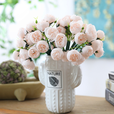 Un bon prix. Bouquet de fleurs artificielles à 27 têtes de rose de thé, Lafite, bouquet de fleurs artificielles de mariage, décoration intérieure, photographie et aménagement en ligne