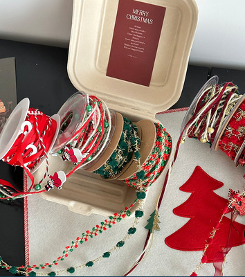 Un bon prix. Matériaux floraux DIY Vert 1cm/5m Ruban de tissage de Noël pour la décoration et les boîtes cadeaux en ligne