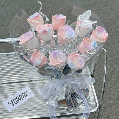 Un bon prix. La Sirène Princesse Star River Dream Soap Fleur éternelle 11 fleurs Bouquet fini comme cadeau d'anniversaire de la Fête Qixi en ligne