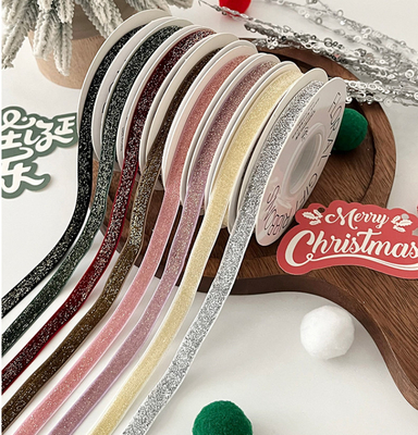 Ruban de satin jaune pour décorations de Noël, lavable, matériel de bricolage