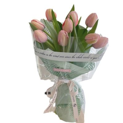 Un bon prix. En anglais simple Cellophane épaissie à l'épreuve de la poussière Transparent Opp Film Paper Style coréen Bouquet papier d'emballage en ligne