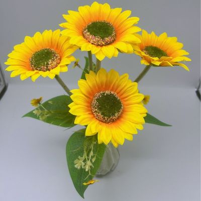 Un bon prix. Simulation de fleurs de tournesol Faux bouquet de fleurs de tournesol Mouchoir de fleurs Bouquet de mariage Hôtel Décoration de fleurs en ligne