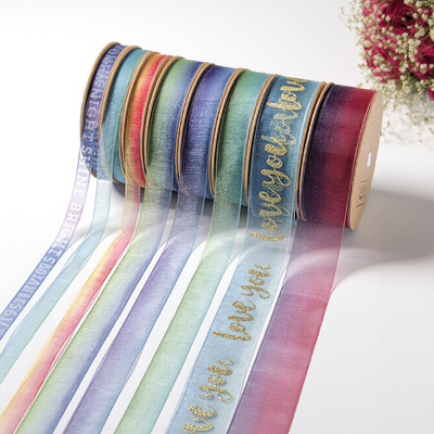 Faites-le vous-même ruban de tissu en rouleau de 2,5 cm en couleur solide Gauze de neige pour la teinture et la décoration de cadeaux
