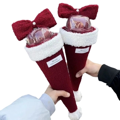 Bouquet de Noël, bouquet de pomme à cône à arc unique, paquet de matériaux faits à la main, cadeau de Noël