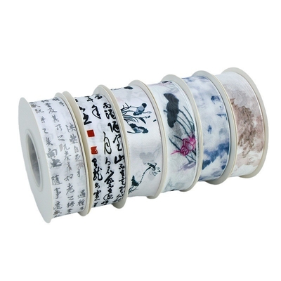 Un bon prix. Ruban de style chinois, lavage à l'encre, ruban chiffon, ruban polyester, gâteau, ruban à fleurs, cuisson, style calligraphie, sangle faite à la main en ligne