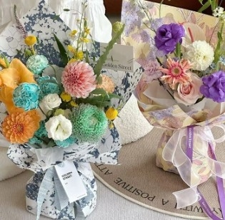 Arrangement de fleurs en papier d'art de rêve personnalisable, fleurs en papier 57*57cm, nombreux coloris