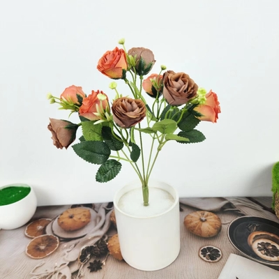 Un bon prix. Décoration florale de mariage rose simulée, bouquet de fleurs séchées de rose de peinture à l'huile simulée haut de gamme en ligne