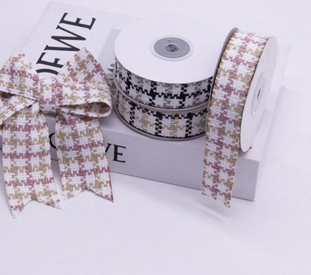 Ceinture tissée en laine de gaufre écologique de 4 cm bricolage petit style parfumé Qianniao grille accessoire de cheveux ceinture tissée arc