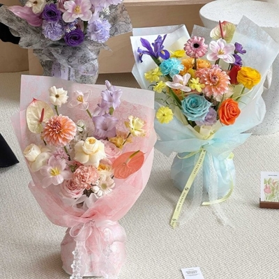 Papeterie d'emballage de fleurs matte Phalaenopsis pour la fête des mères, papier d'emballage de bouquet imprimé étanche à l'eau, matériaux d'art floral étanche à l'eau, fleuriste