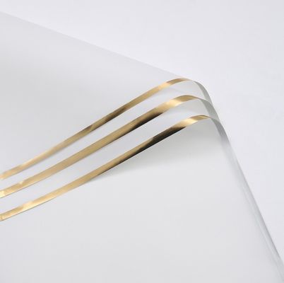 Un bon prix. Papier d'emballage de fleurs en film de gelée à bord doré 58*58 cm Temps de livraison semi-transparent 30-45 jours pour le matériel d'emballage du bouquet en ligne