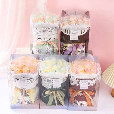 Un bon prix. Bouquet romantique de fleurs de rose parfumée, festival Qixi, Saint-Valentin, cadeau d'anniversaire, bouquet de fleurs de savon de la journée de la femme à travers la frontière en ligne