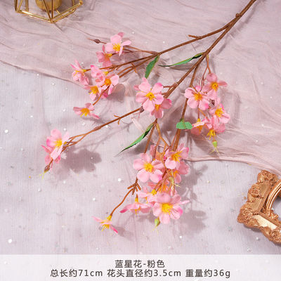 Un bon prix. Simulation de fleur étoile bleue fleur faux bouquet de soie artificielle fleur en plastique insertion florale décoration de mariage décoration de salon en ligne