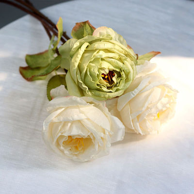 Un bon prix. grosse rose artificielle à grosse tête, rose à bord carbonisé, fleur artificielle, fleur de décoration intérieure, fleur de soie, bouquet de mariage en ligne
