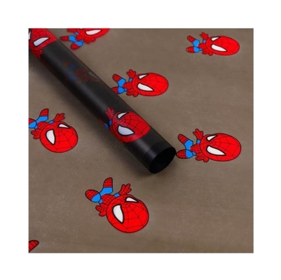 Best-seller du commerce transfrontalier, papier mat Magic Edge, papier d'emballage à fleurs de Spider-Man, papier coréen transparent et étanche