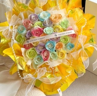 Un bon prix. Papier d'emballage floral imperméable en verre cristal couleur bonbon pour fêtes 57*57cm en ligne