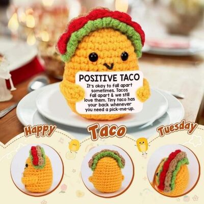 Un bon prix. Positive Crochet Taco Birthday Gifts Crochet Dolls Emotional Inspirational Support Positive Present for Graduation Mom Teachers en ligne