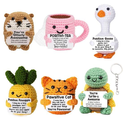 Un bon prix. Une poupée animale positive en coton crochet fait à la main, un cadeau de soutien émotionnel pour toutes les occasions. en ligne