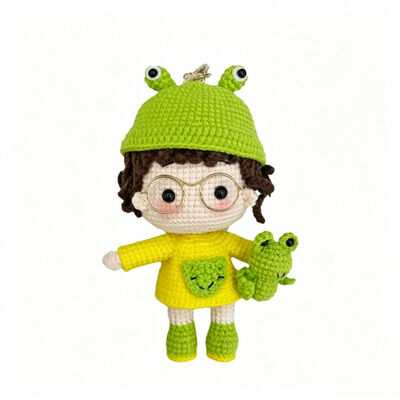 Un bon prix. Customize Crochet Handmade Mini Doll Beautiful Baby Gift Stuffed Toy Crochet Baby Doll Keychain for Girls and Boys en ligne