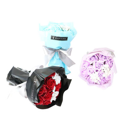 Un bon prix. Cadeau d'anniversaire de la Saint-Valentin Savon artificiel coloré Rose Savon fleurs Bouquet Plantes décoratives en ligne