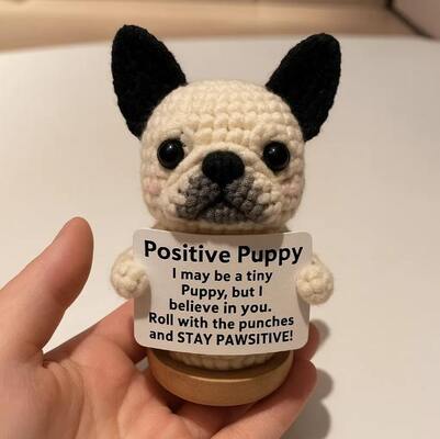 Un bon prix. Handmade Positive Crochet Puppy Soft Plush Anime Keychain Doll with Cotton Filling Weighted for Home Baby or Birthday Gift en ligne