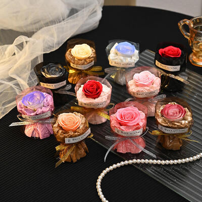 Un bon prix. Mini savon rose fait à la main Bouquet de fleurs séchées Modèle cadeau HBL006 Laine mousse de laine de savon fleur pour mariage Saint-Valentin Décoration des fêtes d'entreprise en ligne