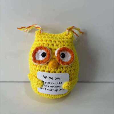 Un bon prix. Poupée tricotée au Crochet, pomme de terre Positive, fait à la main, inspirant, soutien émotionnel, mignon, tricoté, hibou sage en ligne