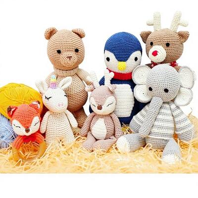 Un bon prix. Animal Cute Handmade Crochet Knitted Doll Finished Cotton Fabric Baby Gift Toy with PP Cotton Filling 31-50cm en ligne
