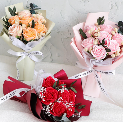 Un bon prix. Bouquet de savon rose en nouveauté cadeaux étoiles de fleurs séchées boîte cadeau emballage cadeaux de fête des mères cadeaux d'anniversaire en ligne