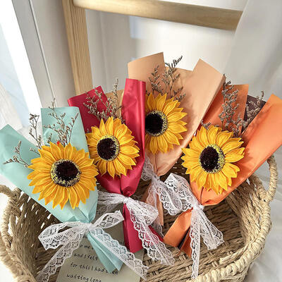 Un bon prix. Belle fleur de tournesol, savon, fleur de bouquet, fleur artificielle, ensemble de cadeaux, cadeau parfait pour la fête des enseignants. en ligne