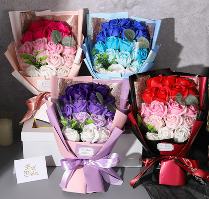 Un bon prix. Cadeau de la Saint-Valentin de qualité garantie Bouquet de rose de savon Unique Bouquet de fleurs de cadeau Box de savon de fleurs en ligne