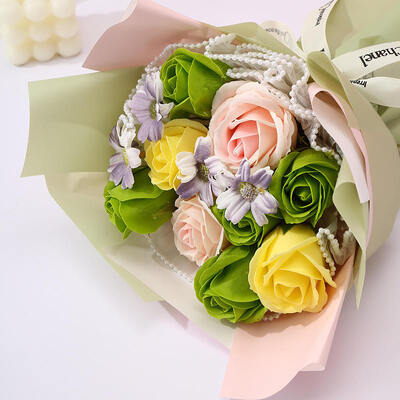 Un bon prix. Bouquet de rose en forme ronde fleur de savon artificiel pour anniversaire de mariage anniversaire de vacances Décoration murale de maison en gros en ligne