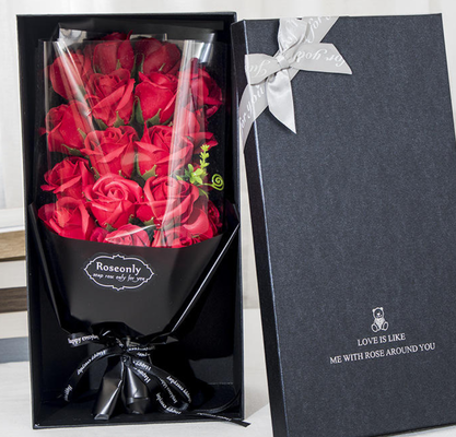 Un bon prix. Bouquet de fleurs de savon de la Saint-Valentin en vraie apparence Rose préservée en ligne