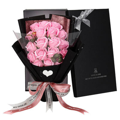 Un bon prix. Bouquet de rose de savon parfumé artificiel Boîte cadeau Floral de savon de cristal romantique Pour le mariage anniversaire de la Saint-Valentin Noël Décoration des vacances en ligne